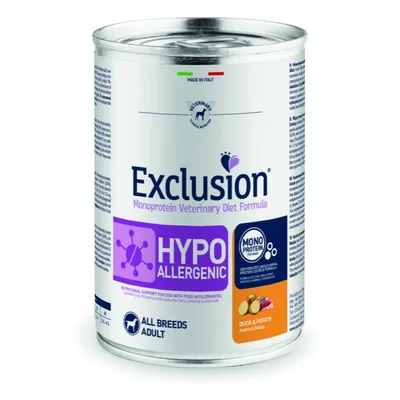 Корм вологий Exclusion Monoprotein Veterinary Diet Hypoallergenic для собак всіх порід при харчовій алергії качка та картопля, 400 г