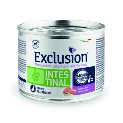 Корм вологий Exclusion Monoprotein Veterinary Diet Intestinal для цуценят всіх порід з порушенням травлення свинина та рис, 200 г