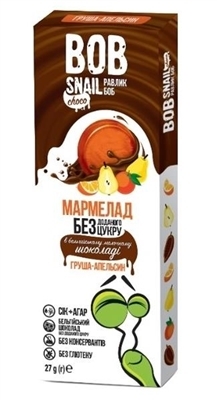 Мармелад Bob Snail Choco Груша-апельсин в бельгійському молочному шоколаді, 27 г