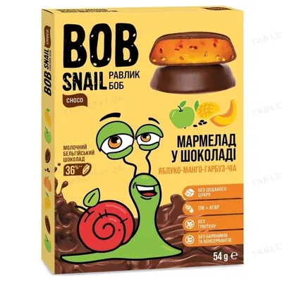 Мармелад Bob Snail Choсo Яблуко-манго-гарбуз-чіа в бельгійському молочному шоколаді, 54 г