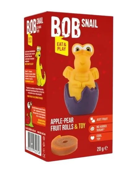 Набір Bob Snail Eat & Play Яблуко-груша натуральні цукерки 20 г + іграшка