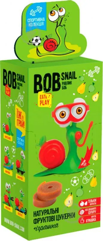 Набір Bob Snail Eat & Play Яблуко-груша натуральні цукерки 20 г + іграшка