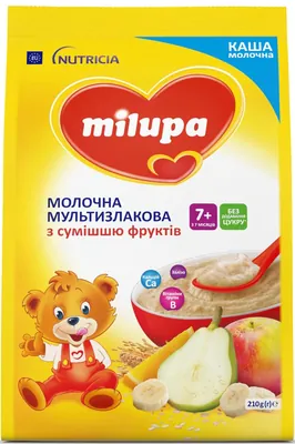 Каша молочна Milupa мультизлакова з сумішшю фруктів для дітей з 7 місяців, 210 г