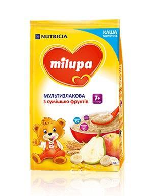 Каша молочная Milupa мультизлаковая со смесью фруктов для детей с 7 месяцев, 210 г