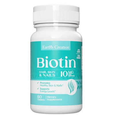 Биотин Earth's Creation Beautiful with Biotin 10 мг, 60 таблеток