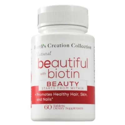 Біотин Earth's Creation Beautiful with Biotin 10 мг, 60 таблеток