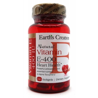 Витамин Е 180 DL-alpha Earth's Creation Vitamin E 180 DL-alpha, 100 гелевых капсул