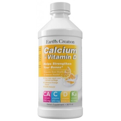 Кальций и витамин D3 питьевая форма Earth's Creation Calcium & VitD3 Drink, 473 мл
