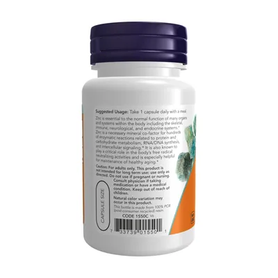 Цинк піколінат NOW Zinc Picolinate 50 мг вег. капсули №60
