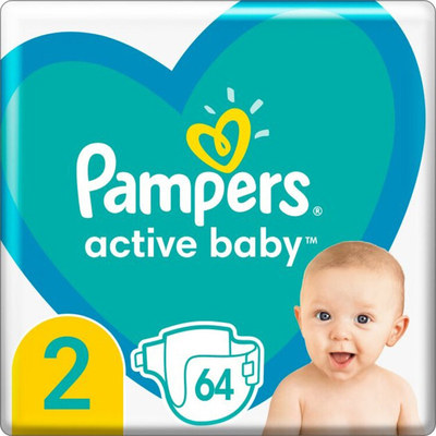 Підгузки дитячі Pampers Active Baby розмір 2, 4-8 кг, 64 шт