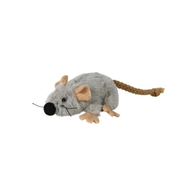 Игрушка для кошек Trixie 45735 Мышка плюшевая с мятой, серая, 7 см