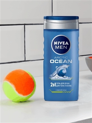 Гель для душа мужской Nivea Men 2в1 Arctic OCEAN для тела и волос с морской солью, 250 мл
