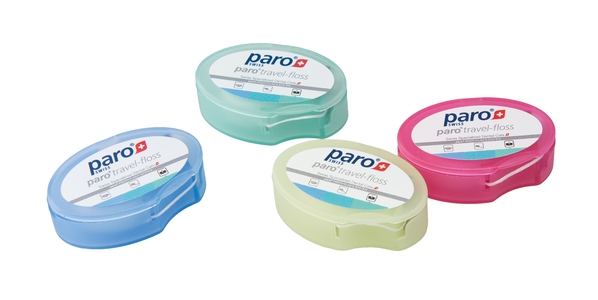Зубна нитка Paro Swiss travel-floss класична вощена, з м'ятою і фторидом, 5 м