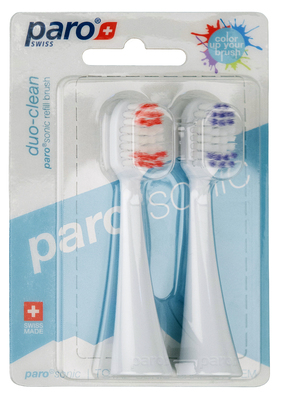 Зубные щетки Paro Swiss Duo Clean сменные для интенсивной и глубокой очистки, 2 штуки