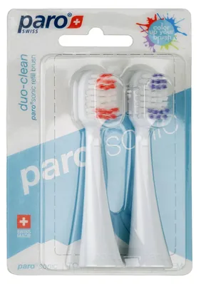 Зубні щітки Paro Swiss Duo Clean змінні для інтенсивного та глибокого очищення, 2 штуки