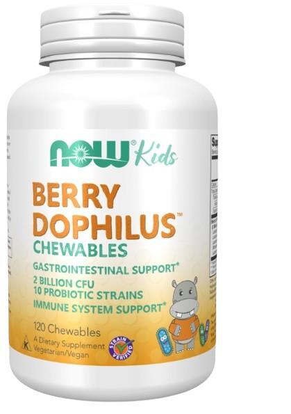 Пробіотики для дітей NOW Foods Berry Dophilus 2 млрд КУО, ягідний смак, таблетки жувальні №120