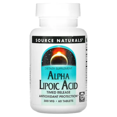 Альфа-ліпоєва кислота Source Naturals Alpha Lipoic Acid, 60 таблеток уповільненого вивільнення