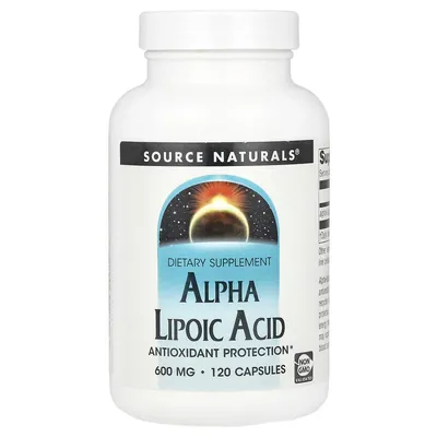 Альфа-ліпоєва кислота Source Naturals Alpha Lipoic Acid 600 мг, 120 капсул