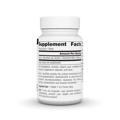 Ацетил L-карнітин Source Naturals Acetyl L-Carnitine 500 мг, 30 таблеток