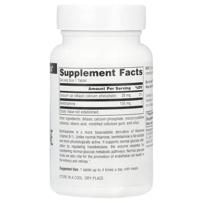 Бенфотіамін Source Naturals Benfotiamine 150 мг, 120 таблеток