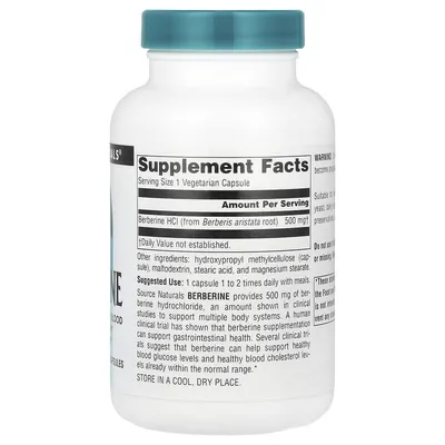 Берберін Source Naturals Berberine 500 мг, 120 вегетаріанських капсул