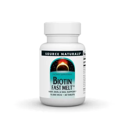 Біотин Source Naturals Biotin Fast Melt 10000 мкг, 60 таблеток