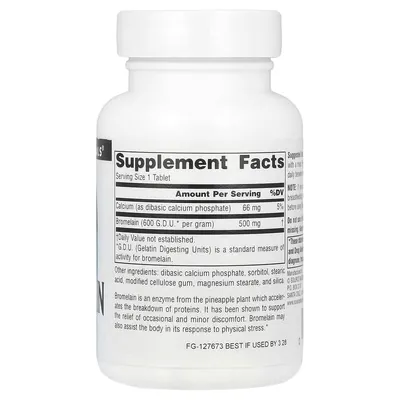 Бромелайн Source Naturals Bromelain 600 GDU, 60 таблеток