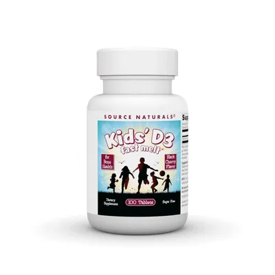 Вітамін Д3 для дітей Source Naturals Kids D-3 400 IU смак чорної вишні, 100 таблеток