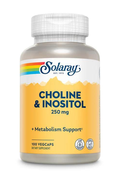 Холин и инозитол Solaray Choline & Inositol 250 мг, 100 капсул