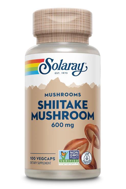 Гриб Шиитаке Solaray Shiitake Mushroom 600 мг, 100 вегетарианских капсул