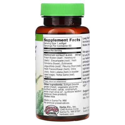Тоник для легких Herbs Etc Lung Tonic, 60 капсул