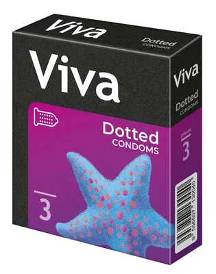 Презервативи Viva Dotted з крапками, 3 штуки