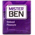 Презервативи Mister Ben ribbed pleasure ребристі, 3 штуки