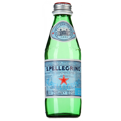 Вода минеральная San Pellegrino газированная, стеклянная бутылка, 0,25 л