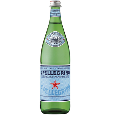 Вода минеральная San Pellegrino газированная, стеклянная бутылка, 0,75 л