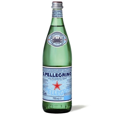 Вода минеральная San Pellegrino газированная, стеклянная бутылка, 0,75 л