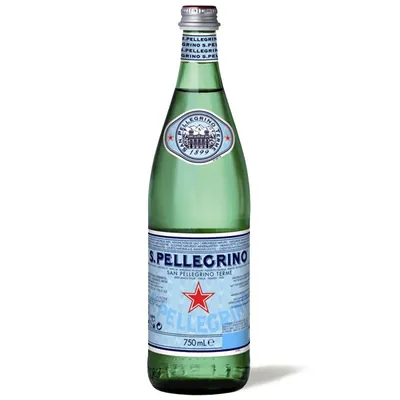 Вода мінеральна San Pellegrino газована, скляна пляшка, 0,75 л