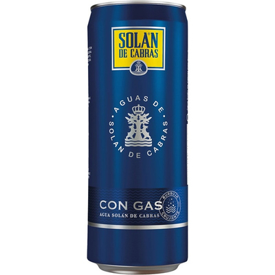 Вода минеральная Solan De Cabras слабогазированная, банка, 0,33 л