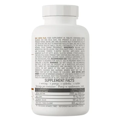 Біотин Плюс OstroVit Biotin Plus, 100 таблеток