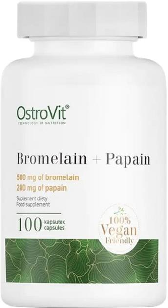 Бромелайн + Папаїн OstroVit Bromelain + Papain, 100 капсули