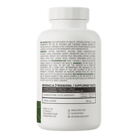 Кофеин OstroVit Caffeine 200 мг, 200 таблеток