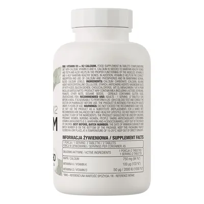 Вітаміни D3 + K2 + Кальцій OstroVit Vitamin D3 + K2 + Calcium, 90 таблеток