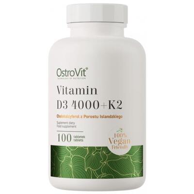 Витамины OstroVit Vitamin D3 4000 + K2, 100 таблеток