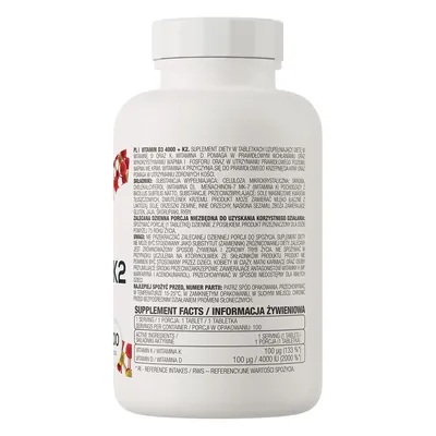 Вітаміни OstroVit Vitamin D3 4000 + K2, 100 таблеток
