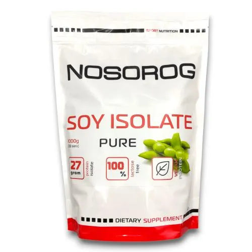Протеїн соєвий ізолят Nosorog Soy Isolate натуральний смак, 1 кг