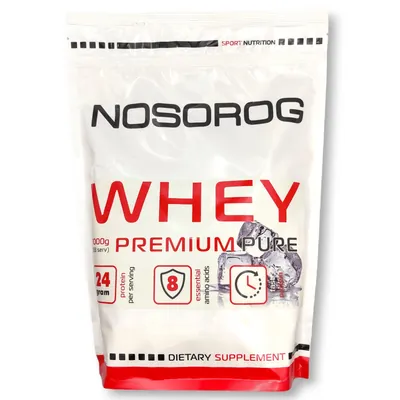 Протеїн сироватковий концентрат Nosorog Whey Premium натуральний смак, 1 кг