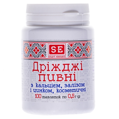 Дрожжи пивные Фармаком Ca+Fe+Zn таблетки №100 в бан.