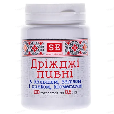 Дріжджі пивні Фармаком Ca+Fe+Zn таблетки №100 в бан.