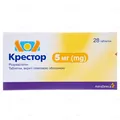 Крестор таблетки, в/плів. обол. по 5 мг №28 (14х2)