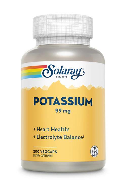 Калий Solaray Potassium 99 мг, 200 растительных капсул